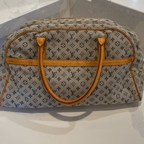 Louis Vuitton Handbags - Louis Vuitton Navy Monogram Mini Lin Marie Boston Handbag